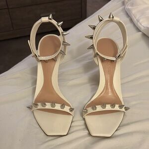 Alexander McQueen White Spiked Sandals